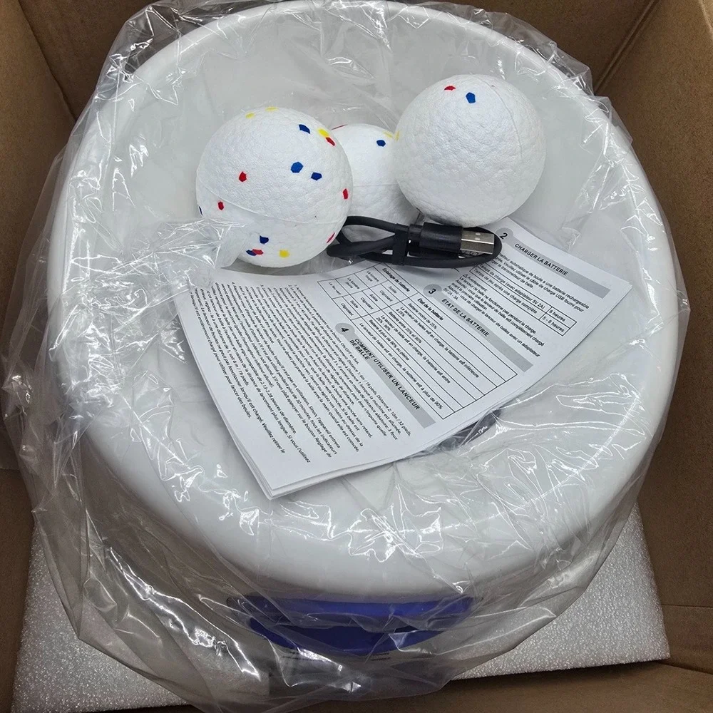 DDQ Automatic Dog Ball Launcher 3 Distance 20-45FT 6 Balls Small Medium Dogs Toy